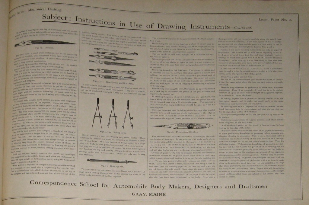 second-series-mechanical drafting lesson-paper-2 instructions in use of drawing instruments