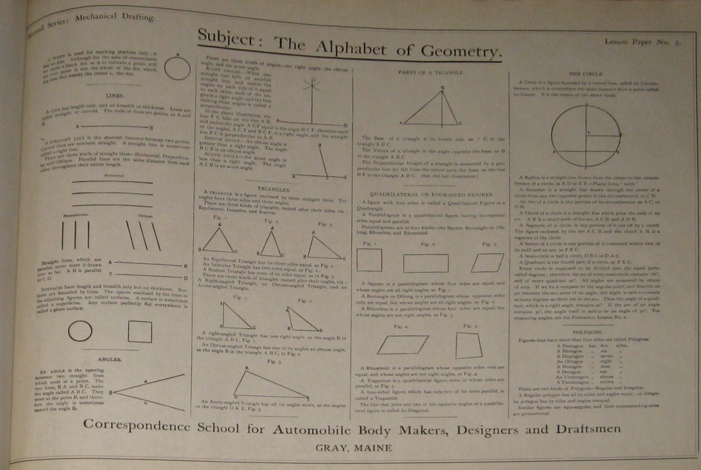 second-series-mechanical drafting lesson-paper-5 the alphabet of geometry